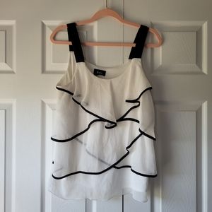 White blouse black details lined L